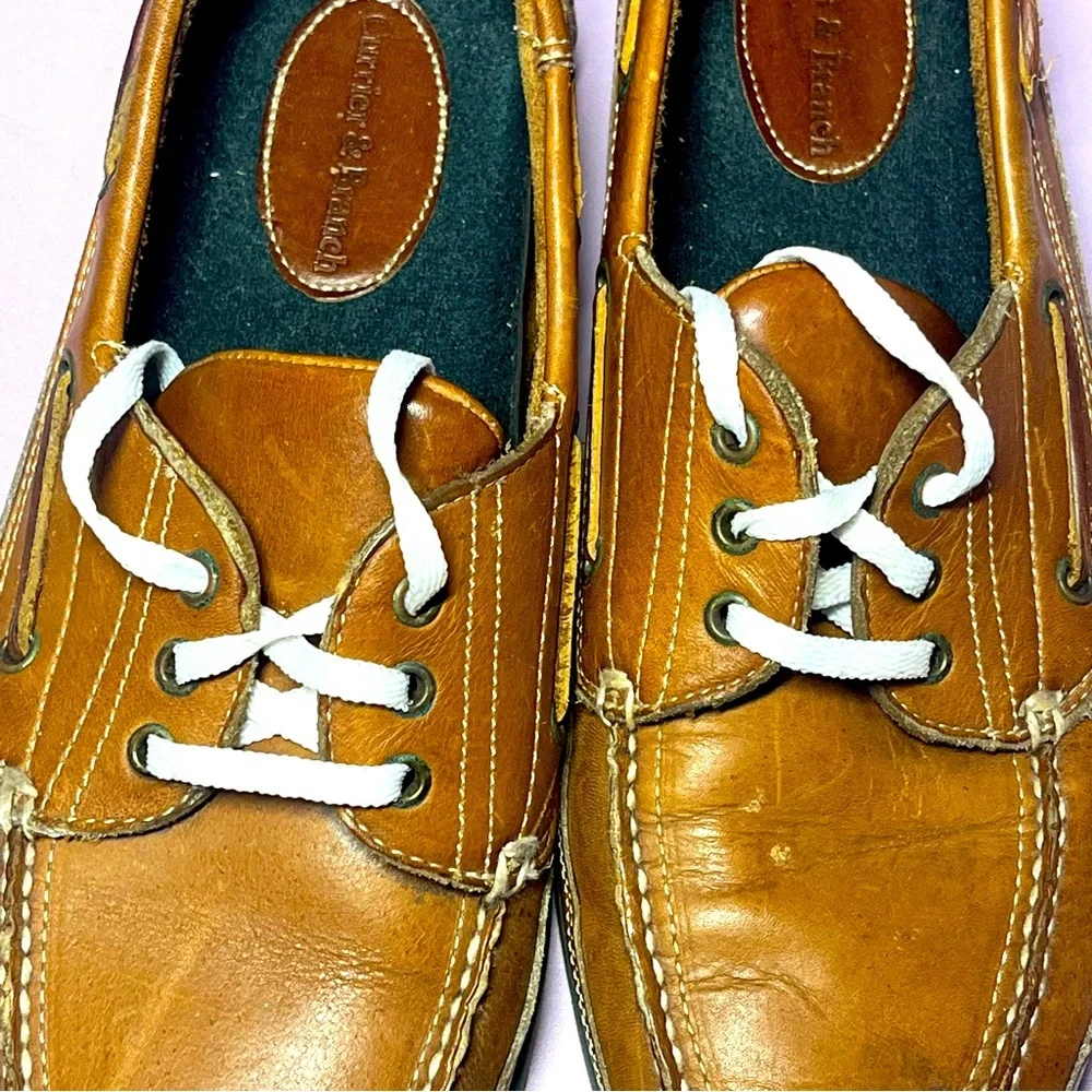 Currier & Branch Men 11 Loafers Aquatred Goodyear Soles Boat Leather Shoes Brown